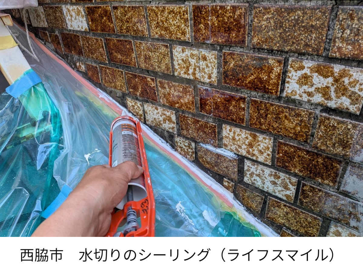 【西脇市】タイルの塗装前に絶対外せない！水切り＆笠木の取り合いシーリング補修を徹底解説